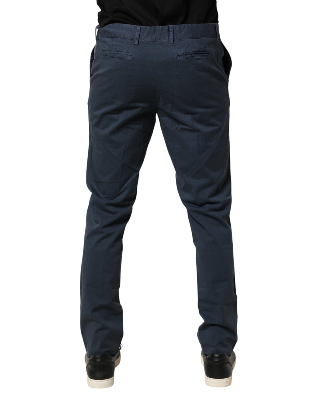 Blue Skinny Fit Mid Waist Men Chino Trouser Pants