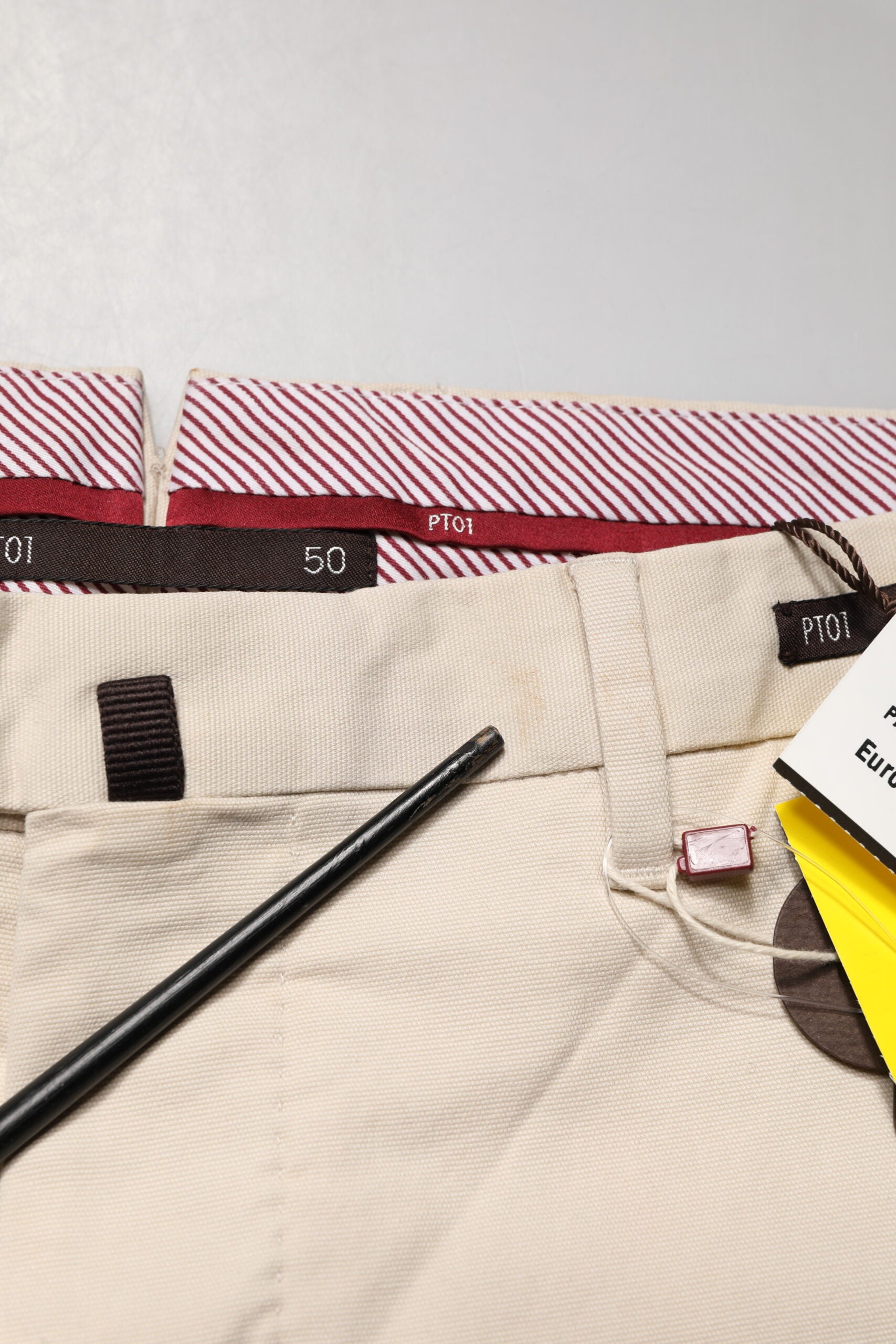 Beige Men Chino Mid Waist Straight Dress Trouser Pants