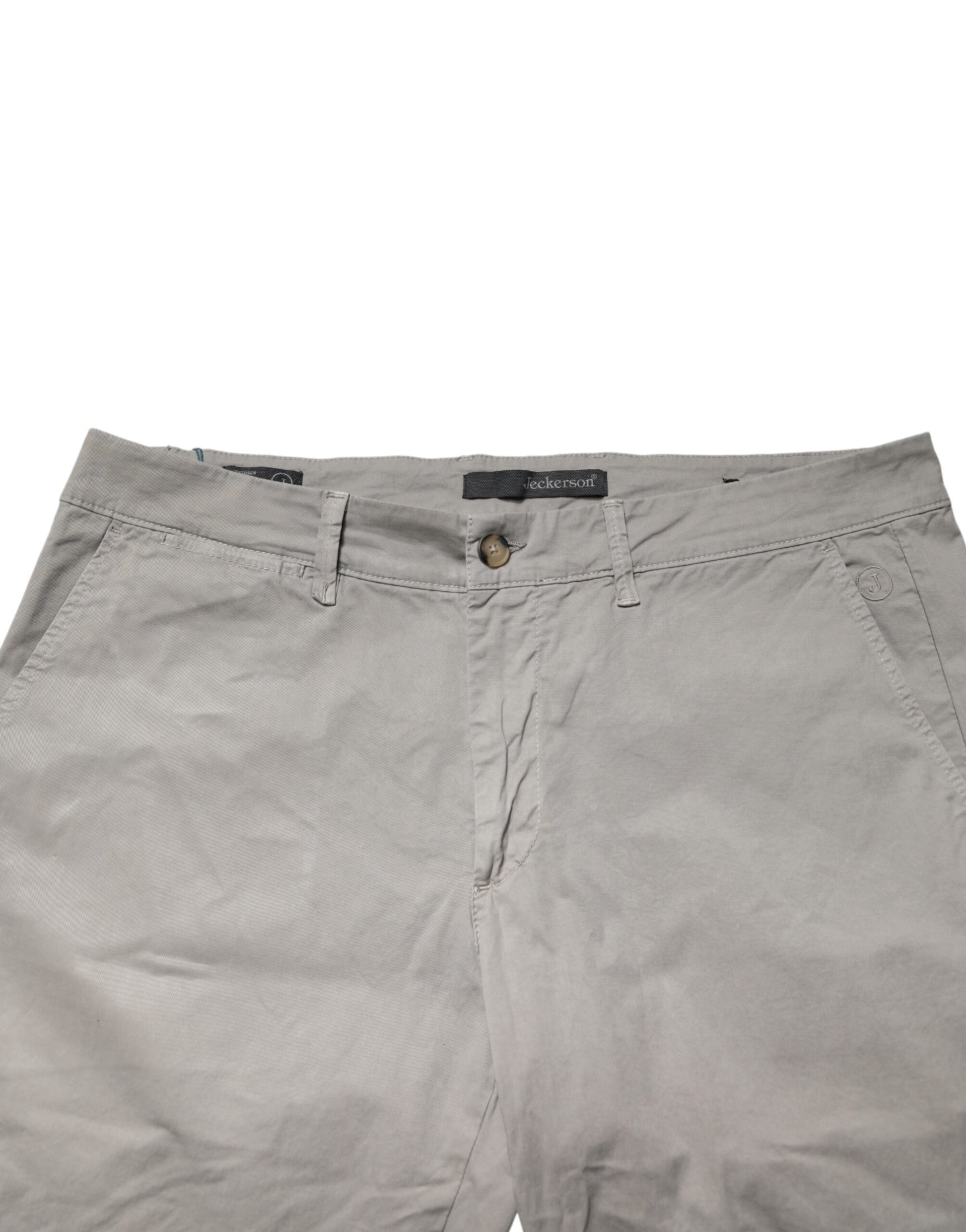 Gray Cotton Stretch Tapered Fit Men Chino Trouser Pants