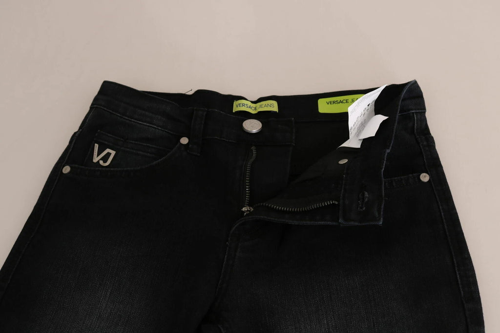 Dark Black Dora Slim Fit Denim Pants