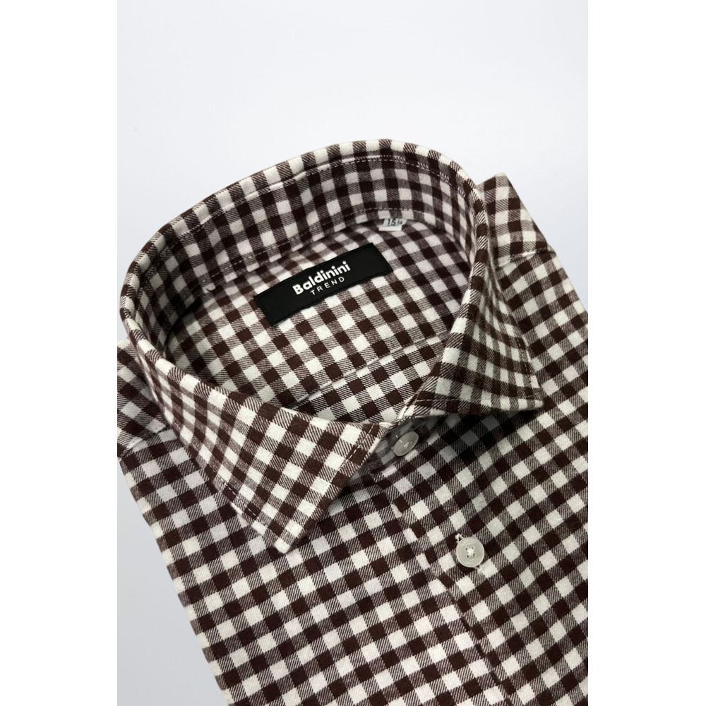 Brown Cotton Men's Shirt