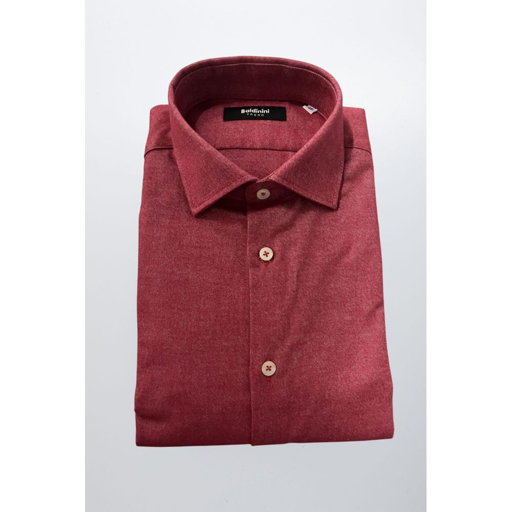 Red Cotton Men Shirt