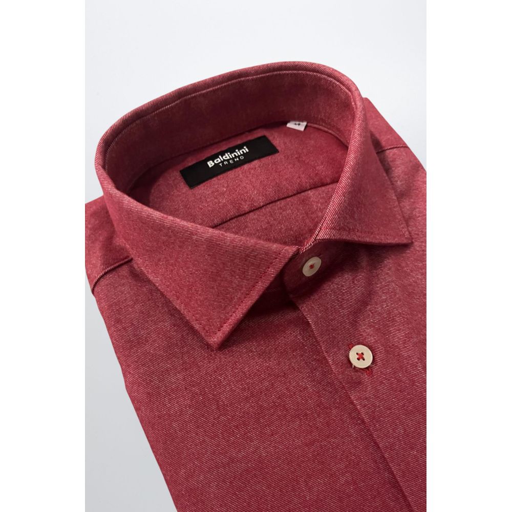 Red Cotton Men Shirt