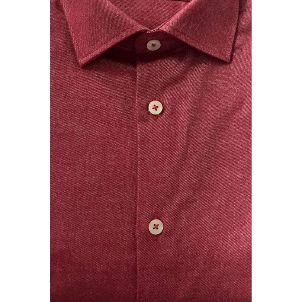 Red Cotton Men Shirt