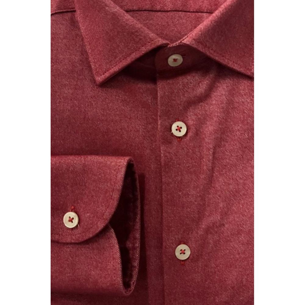 Red Cotton Men Shirt