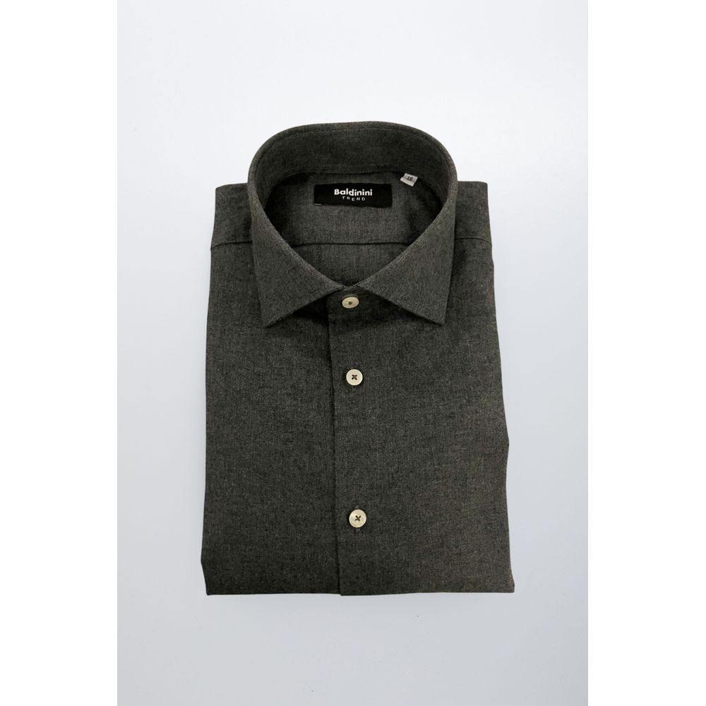 Gray Cotton Men Shirt