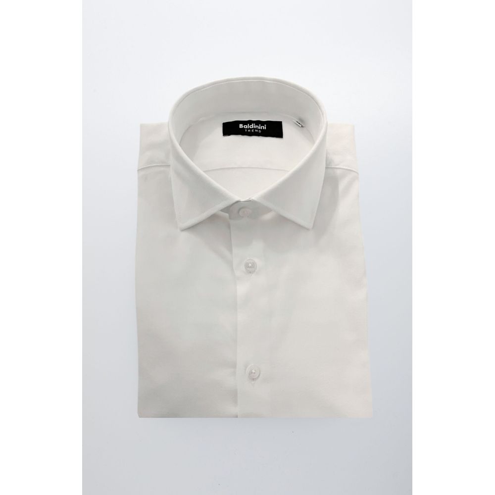White Cotton Men Shirt