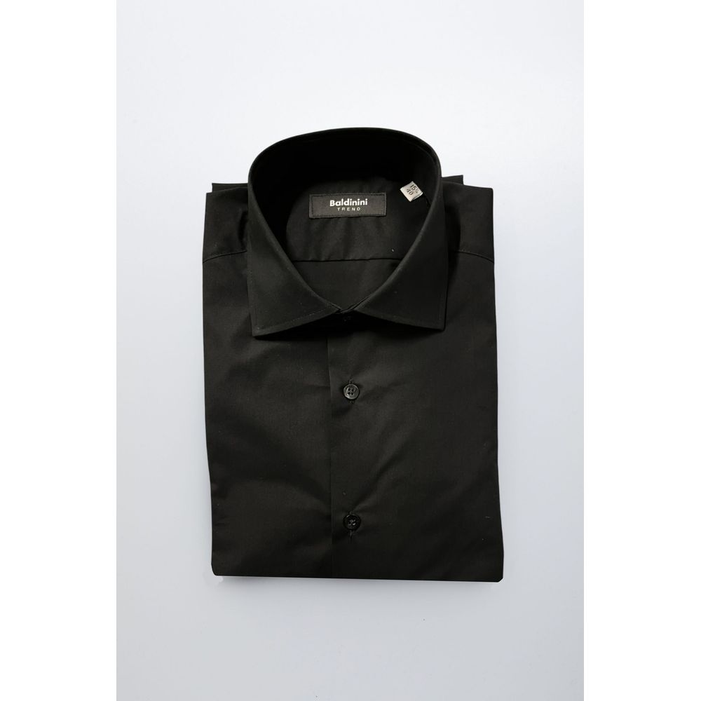 Black Cotton Men Shirt