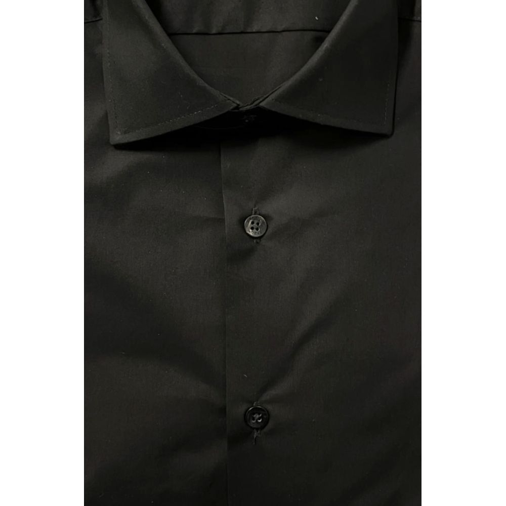 Black Cotton Men Shirt