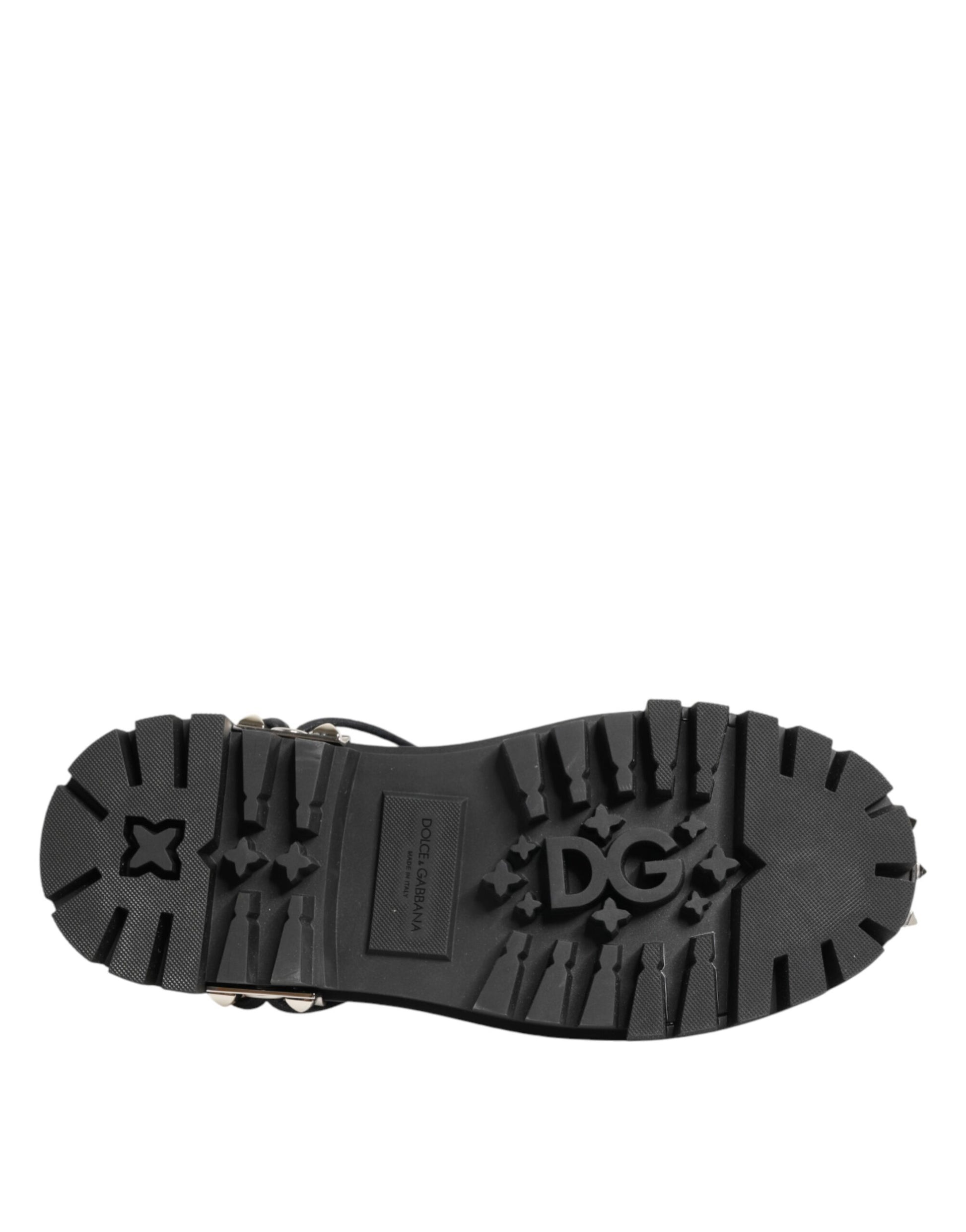 Black White Studded Men Formal Derby Shoes