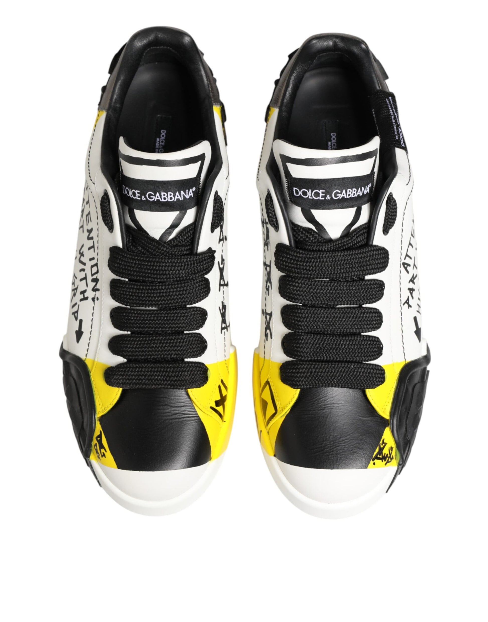 Multicolor Leather Graffiti Low Top Sneakers Shoes