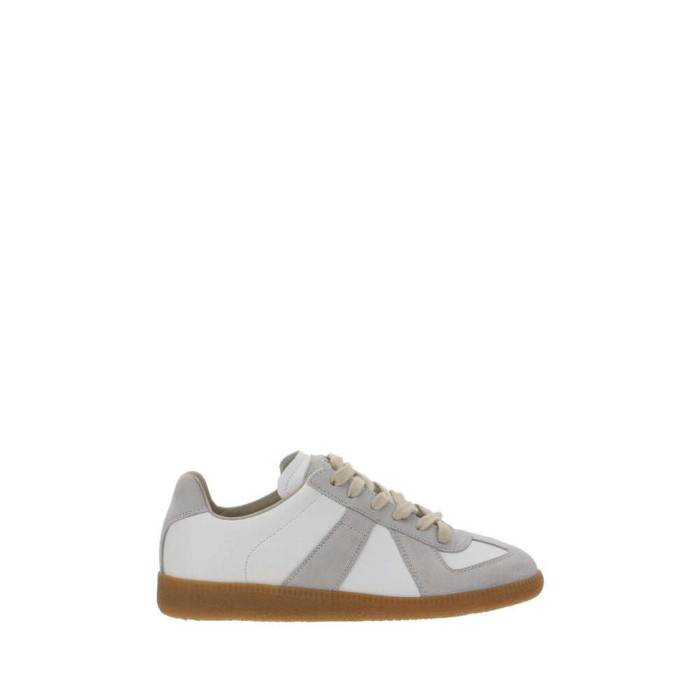 White Calf Leather Bos Taurus Low Top Sneakers