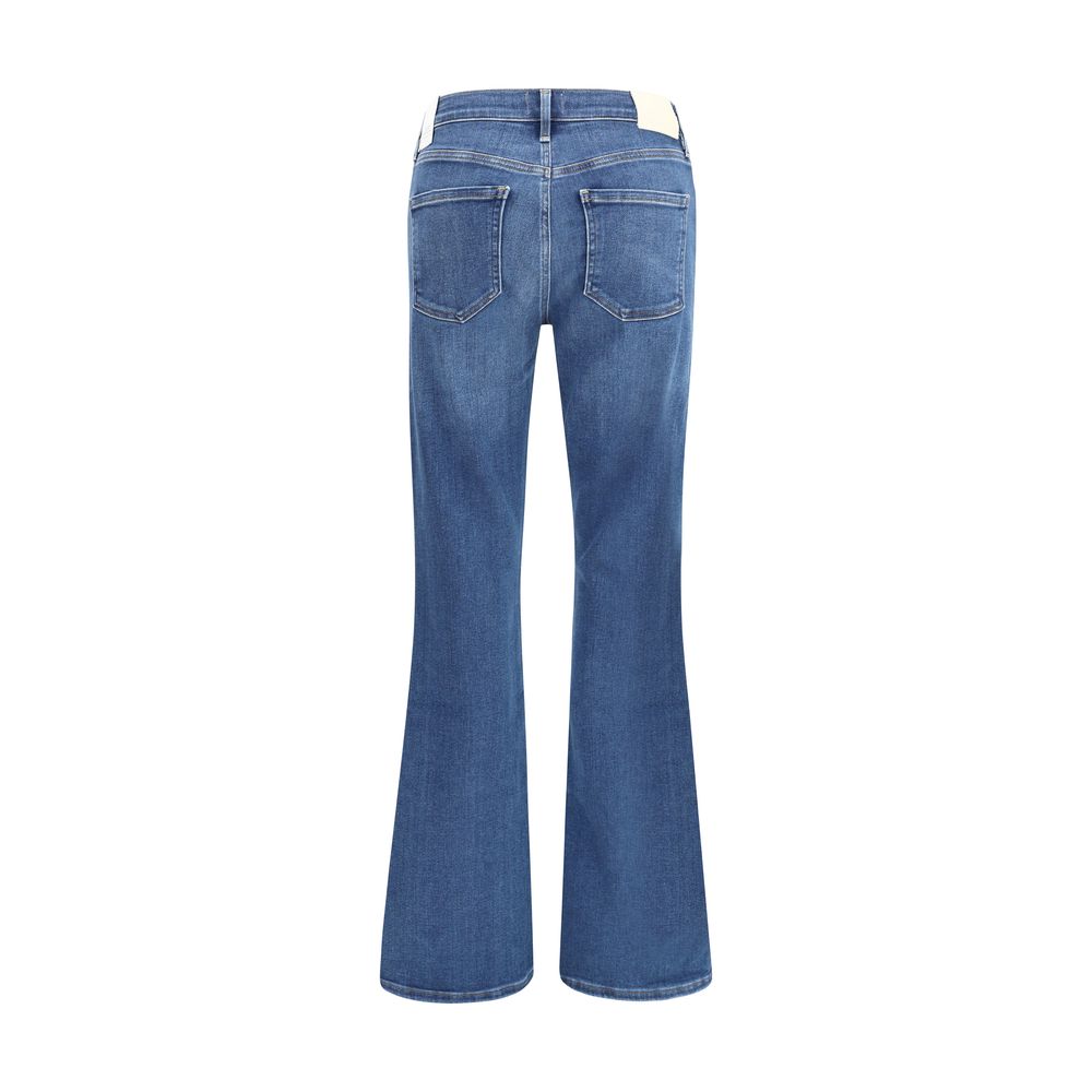 Blue Cotton Flared Jeans