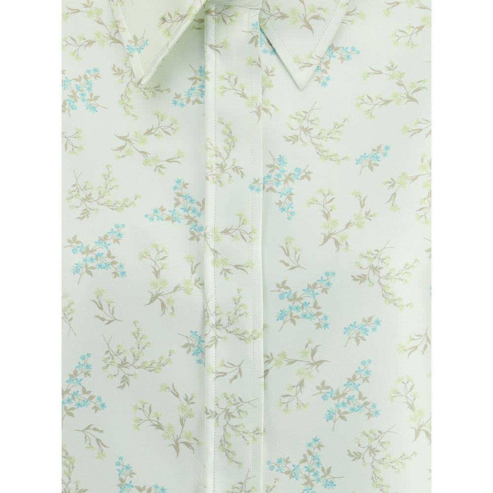 Green Silk Pattern Shirt