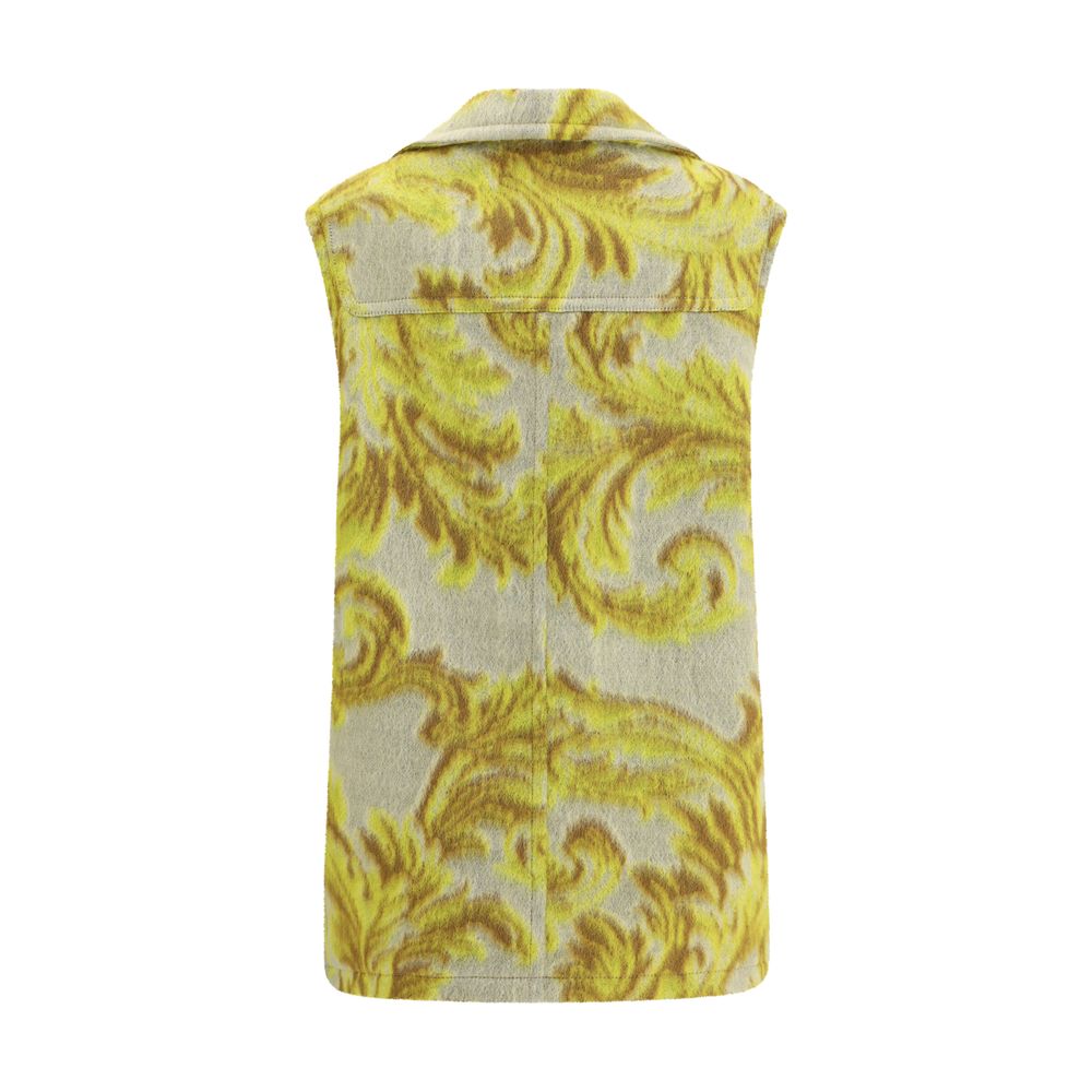 Yellow Wool Sleveless Jacket
