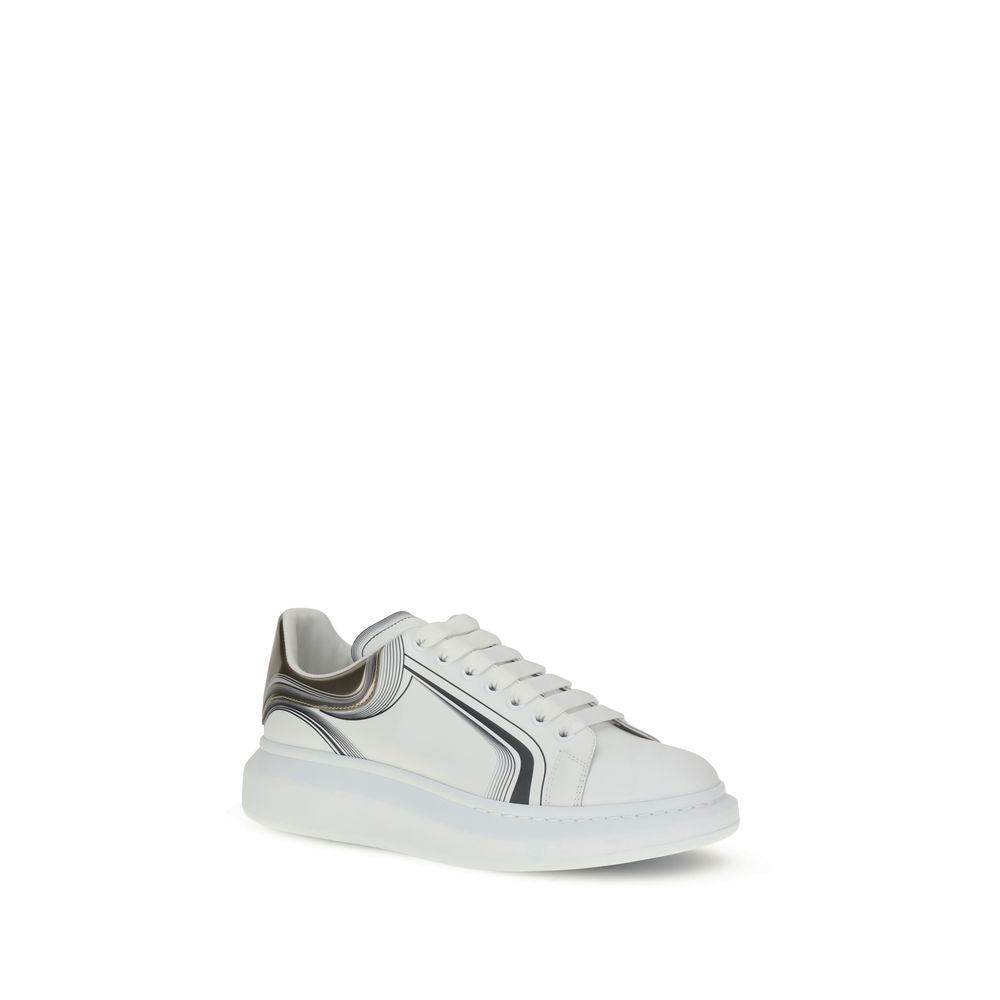 White Rubber Platform Sneakers