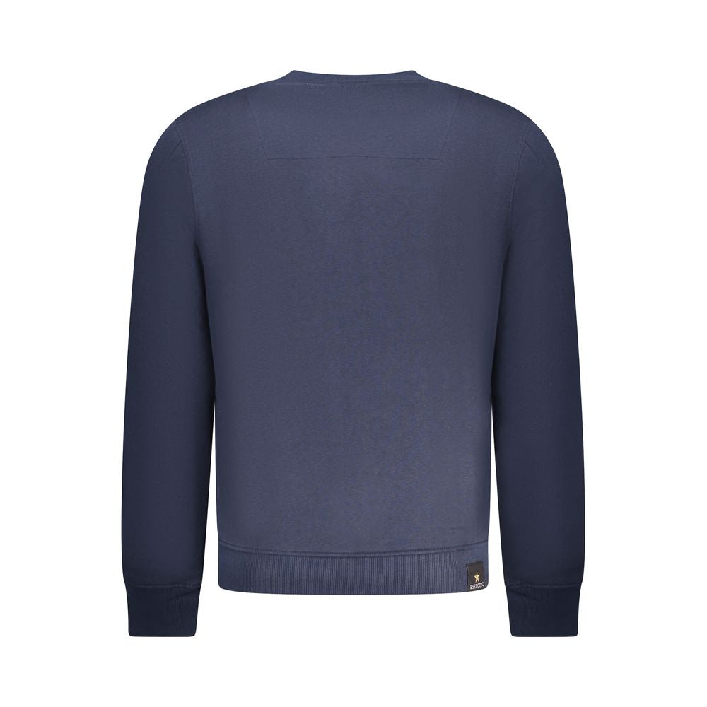 Blue Cotton Men Sweater