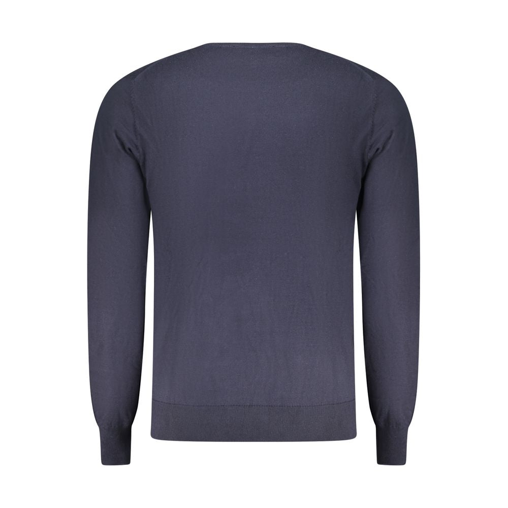 Blue Cotton Men Sweater