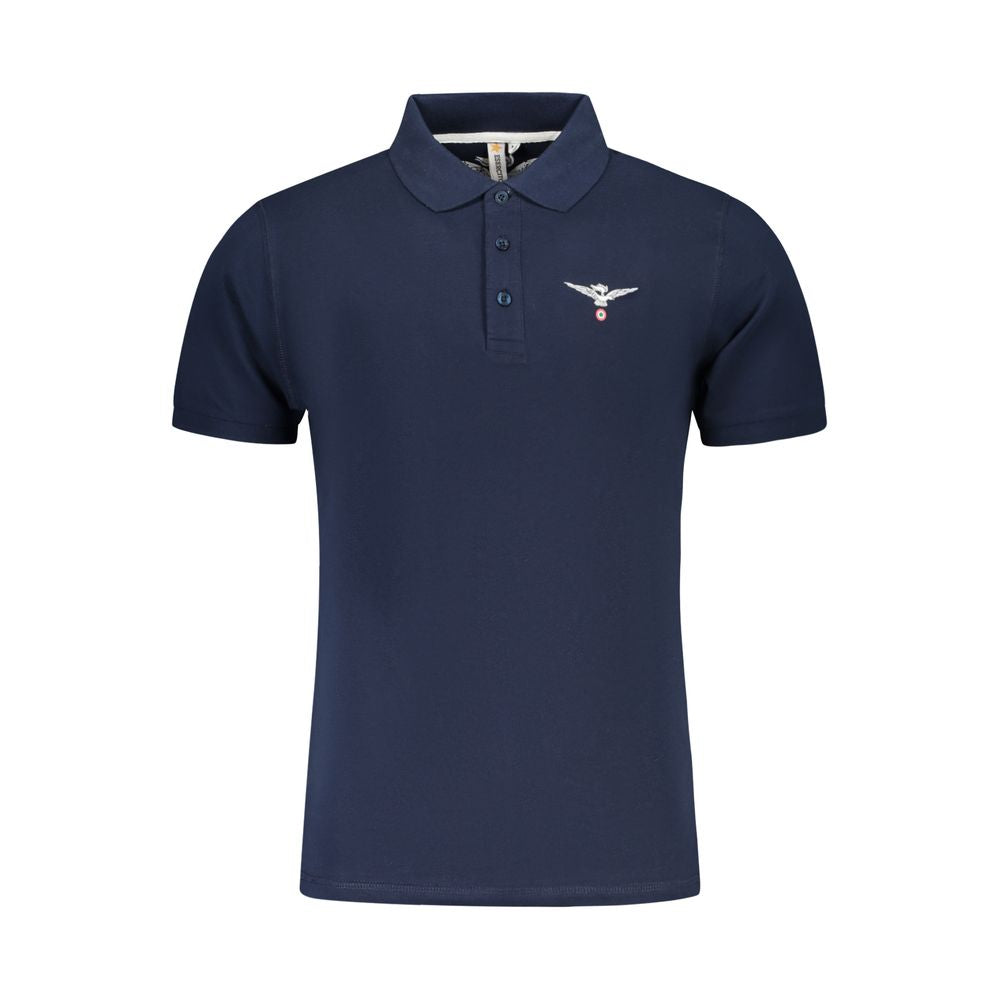 Blue Cotton Polo Shirt