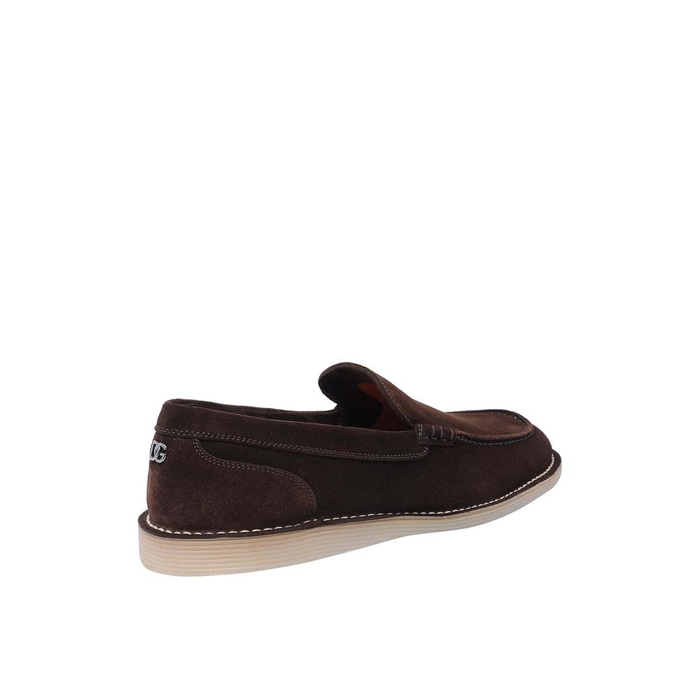 Brown Calfskin Slip-On Loafers