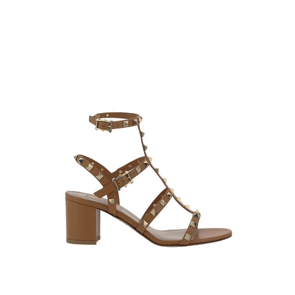 Brown Calfskin Strap-On Sandals