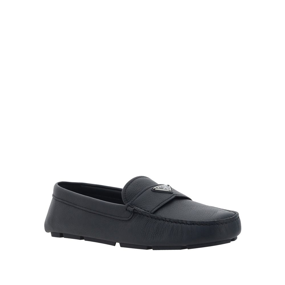 Black Calfskin Slip-On Loafers