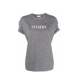 Gray Elastane T-Shirt