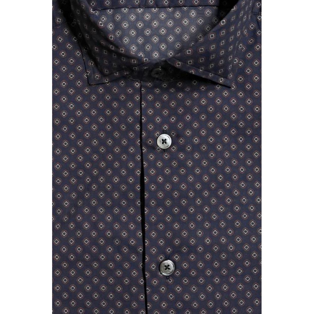 Blue Cotton Men Shirt