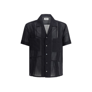 Black Cotton Shortsleeve Shirt