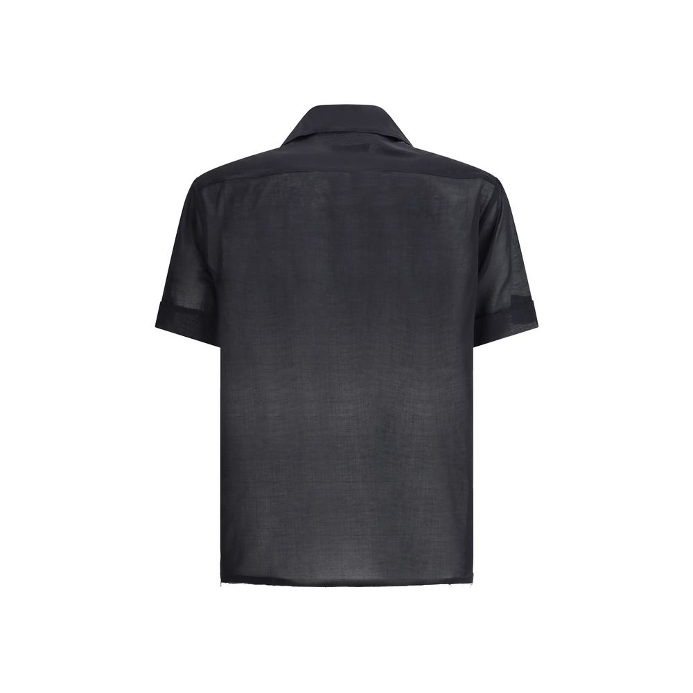 Black Cotton Shortsleeve Shirt