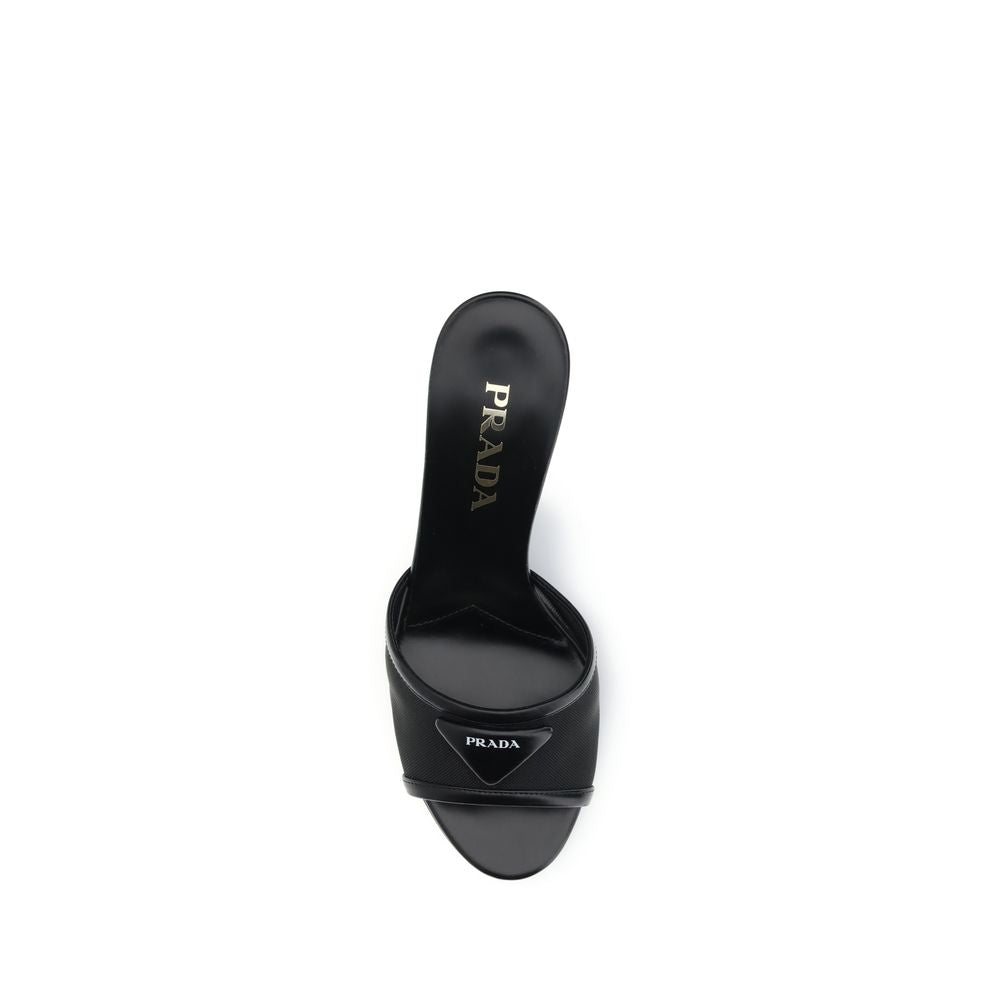 Black Calf Leather Bos Taurus Stiletto Heel Sandals