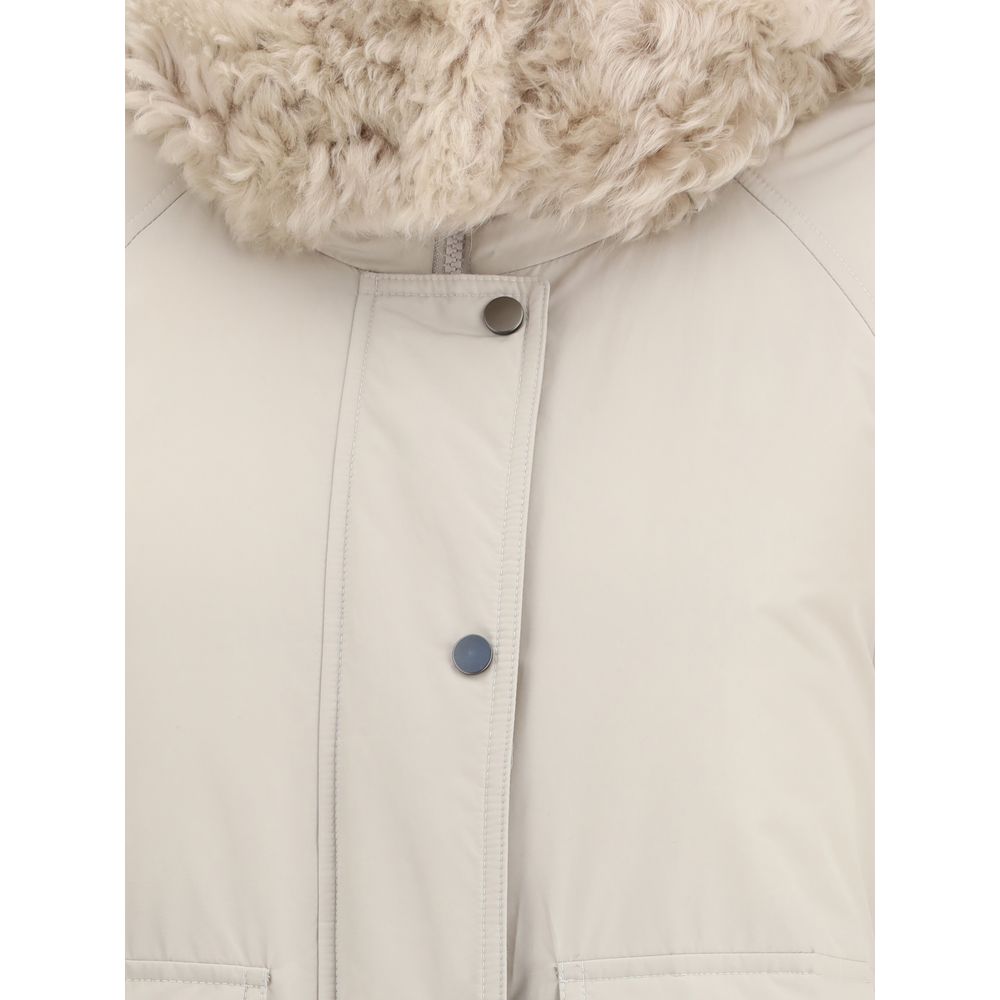 Gray Polyester Parka