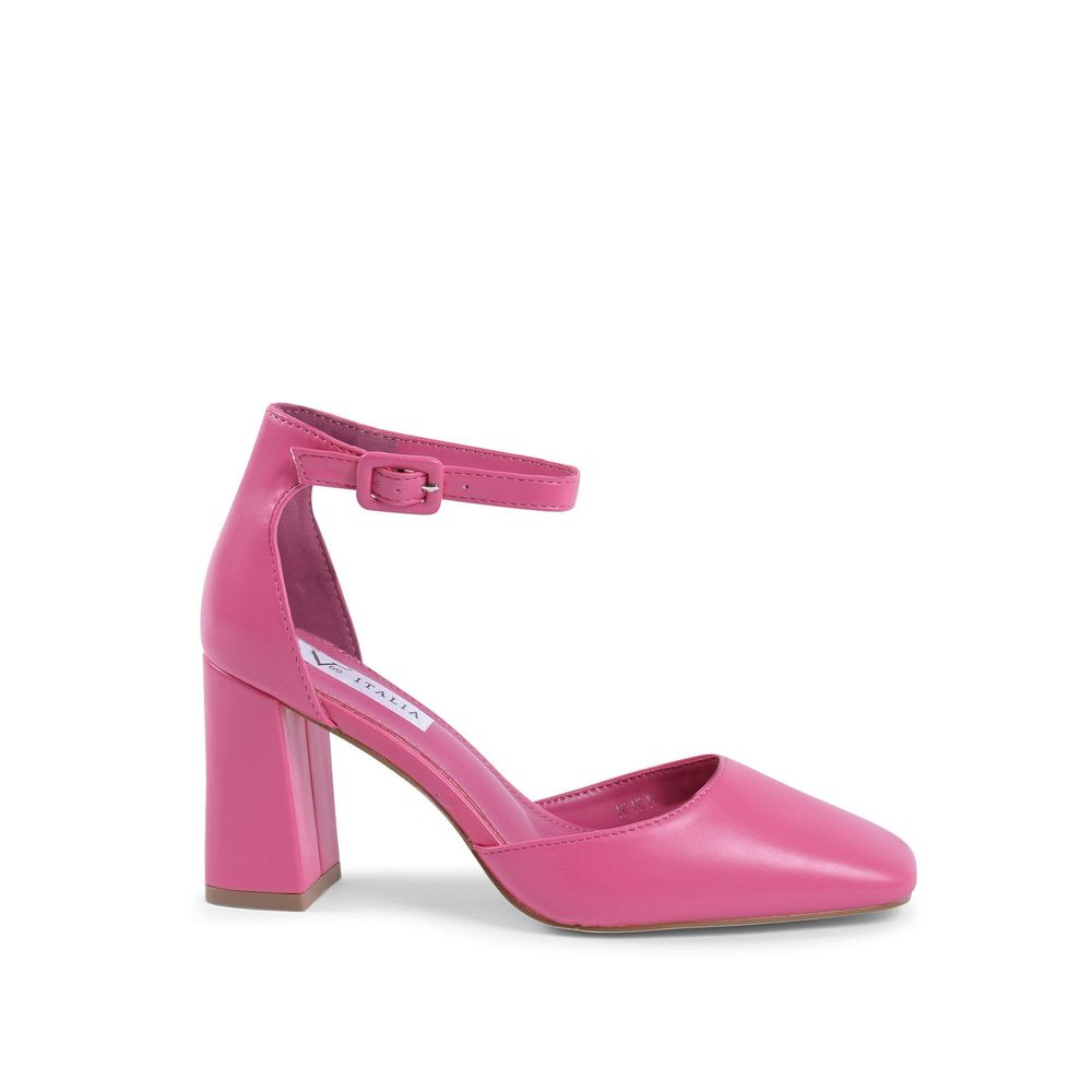 Pink Artificial Leather High Heel Pumps