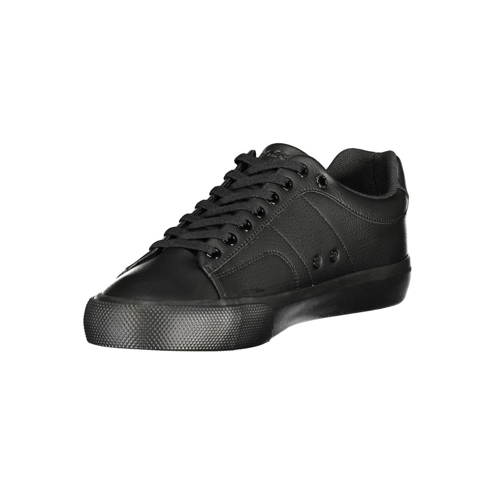 Black Polyester Men Sneaker