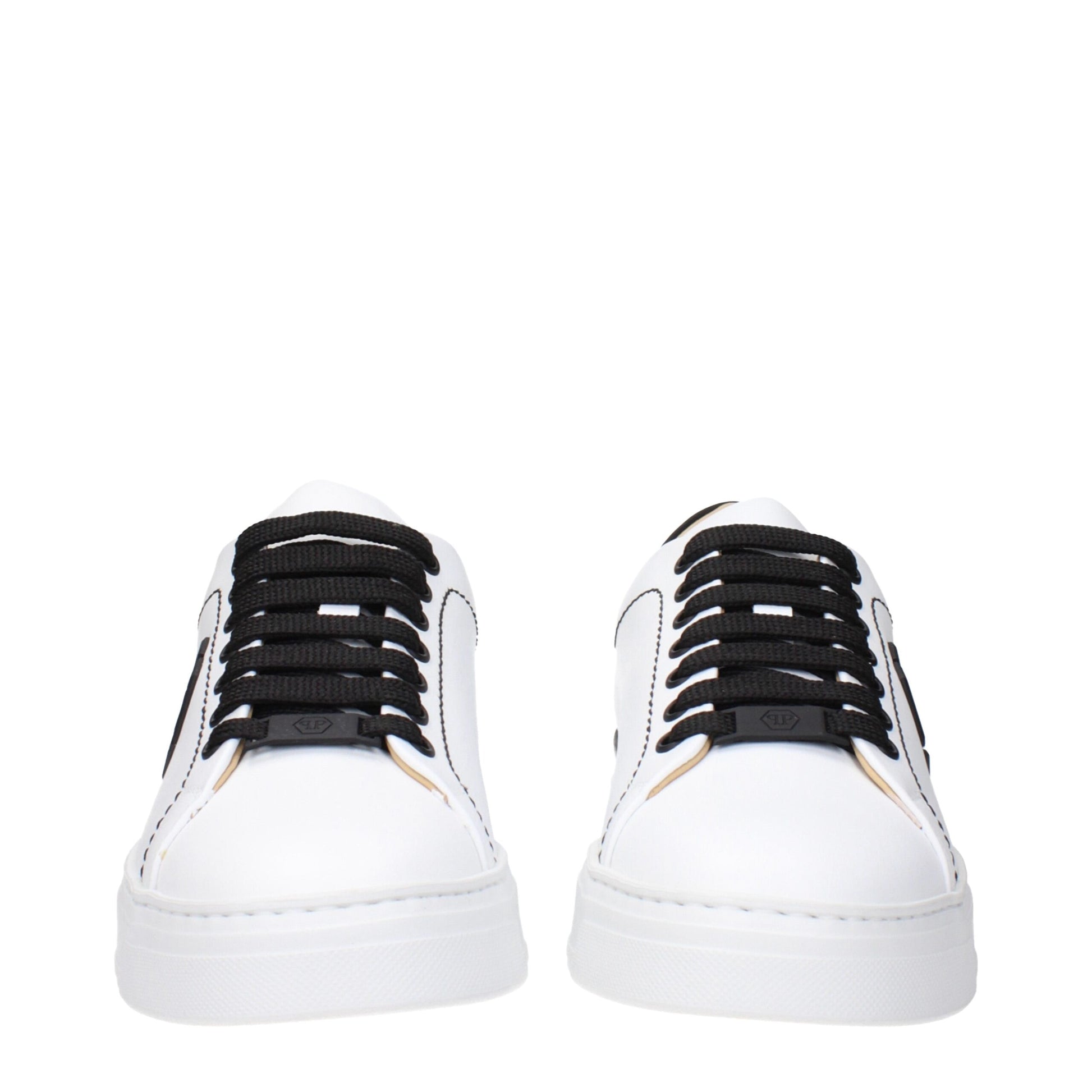 White Leather Low Top Sneakers