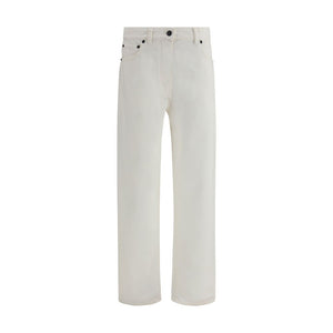 White Cotton Straight-Leg Jeans