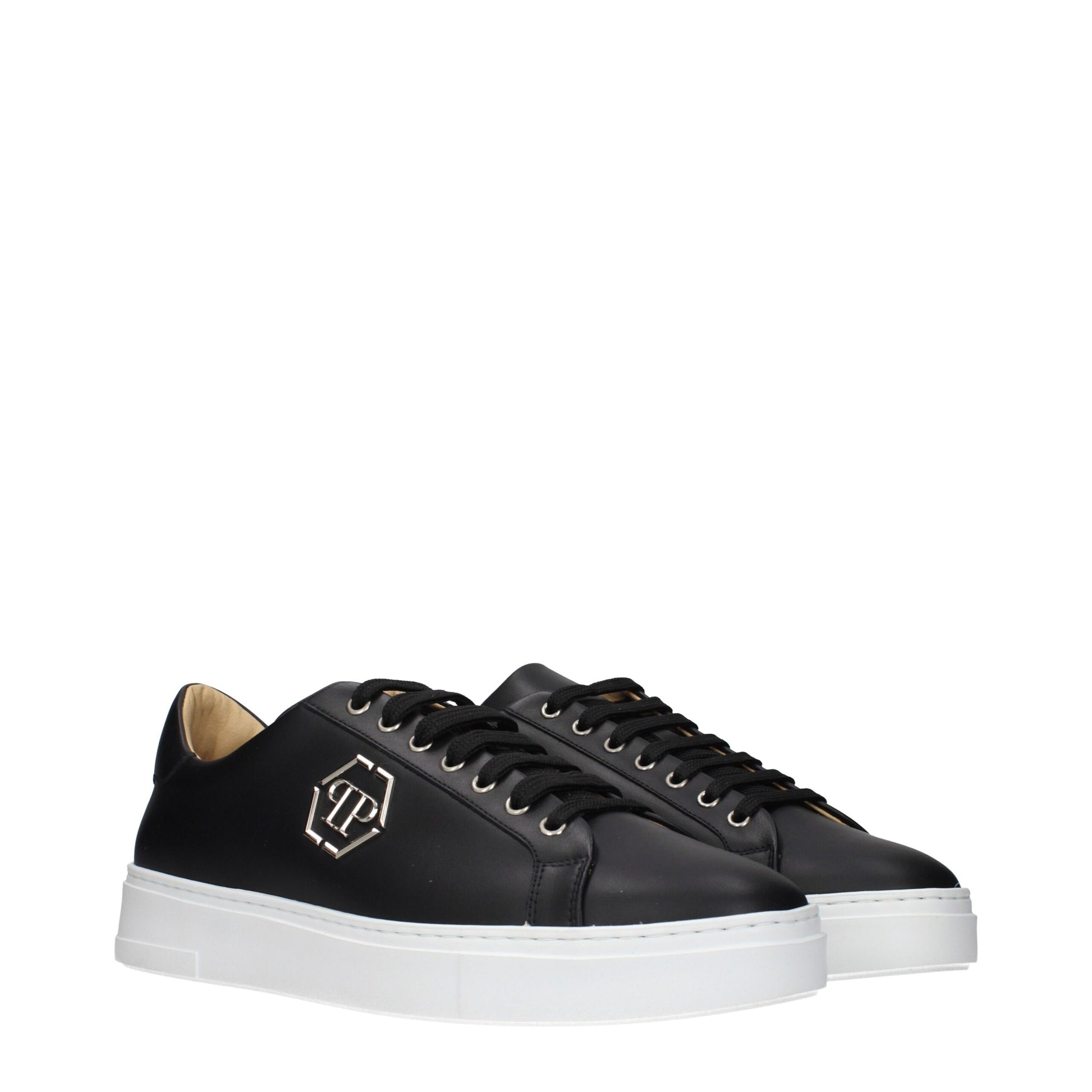 Black Leather Low Top Sneakers
