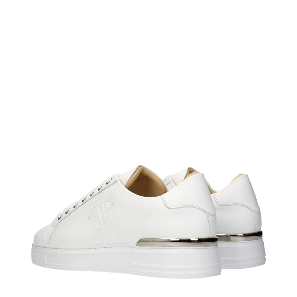 White Leather Low Top Sneakers