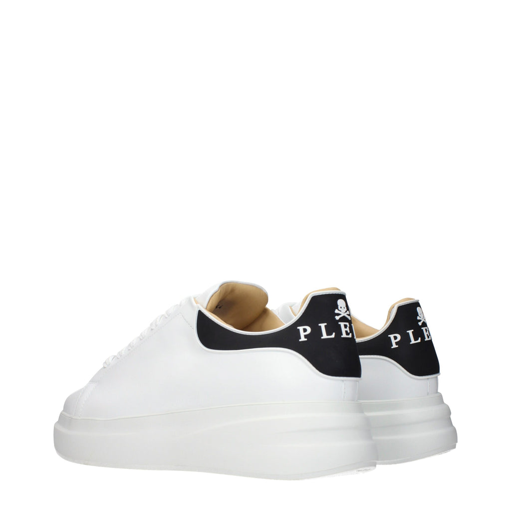 White Leather Low Top Sneakers