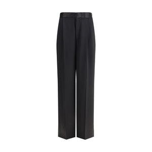 Black Silk Casual Pants