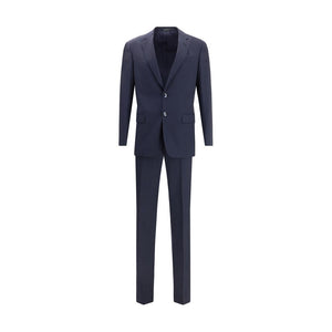 Blue Fleece Wool Two-Piece Suit