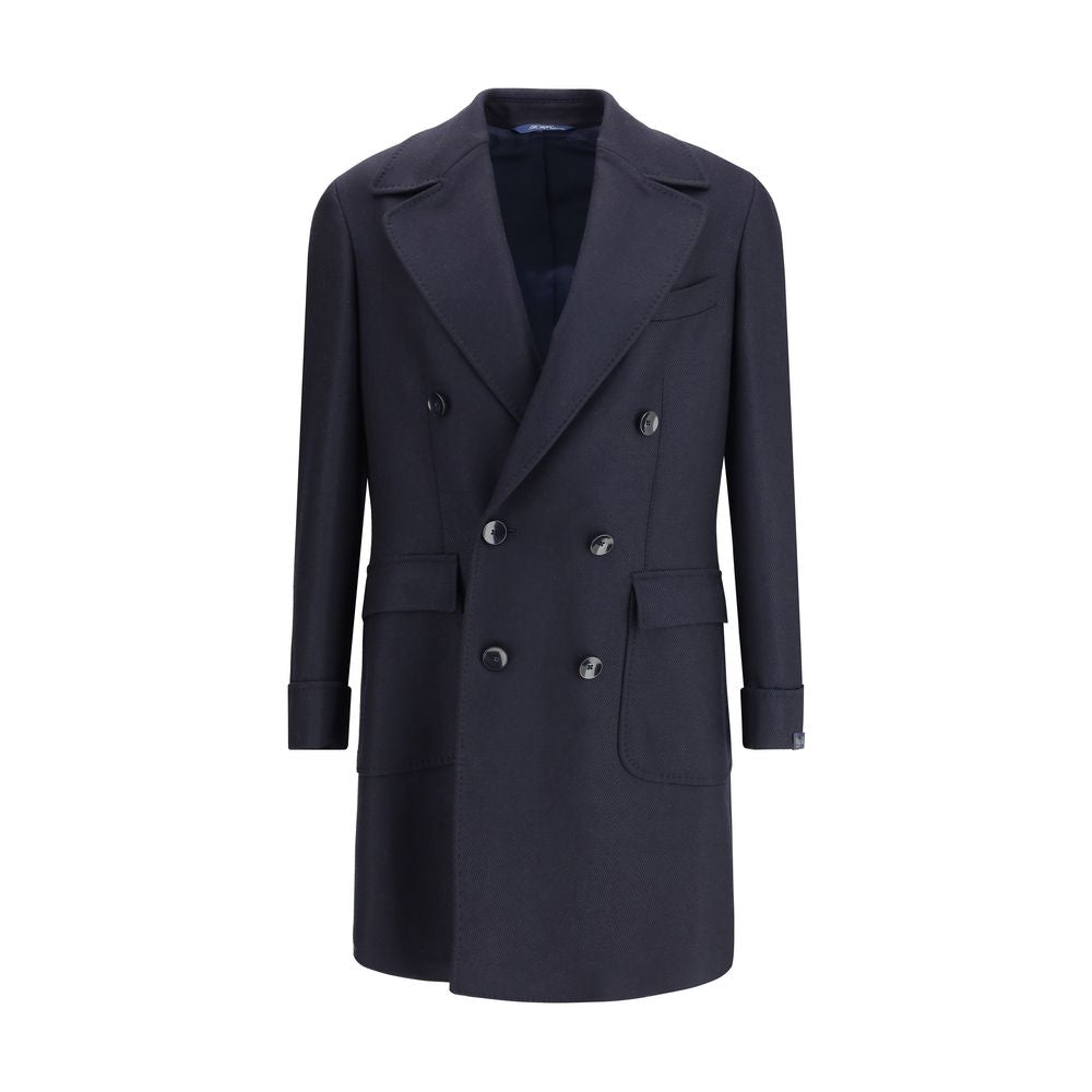 Blue Fleece Wool Coat