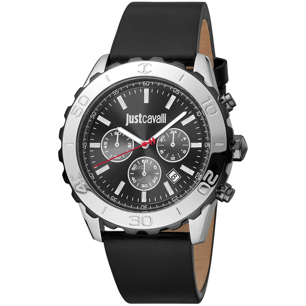 Black Leather Dress Watch