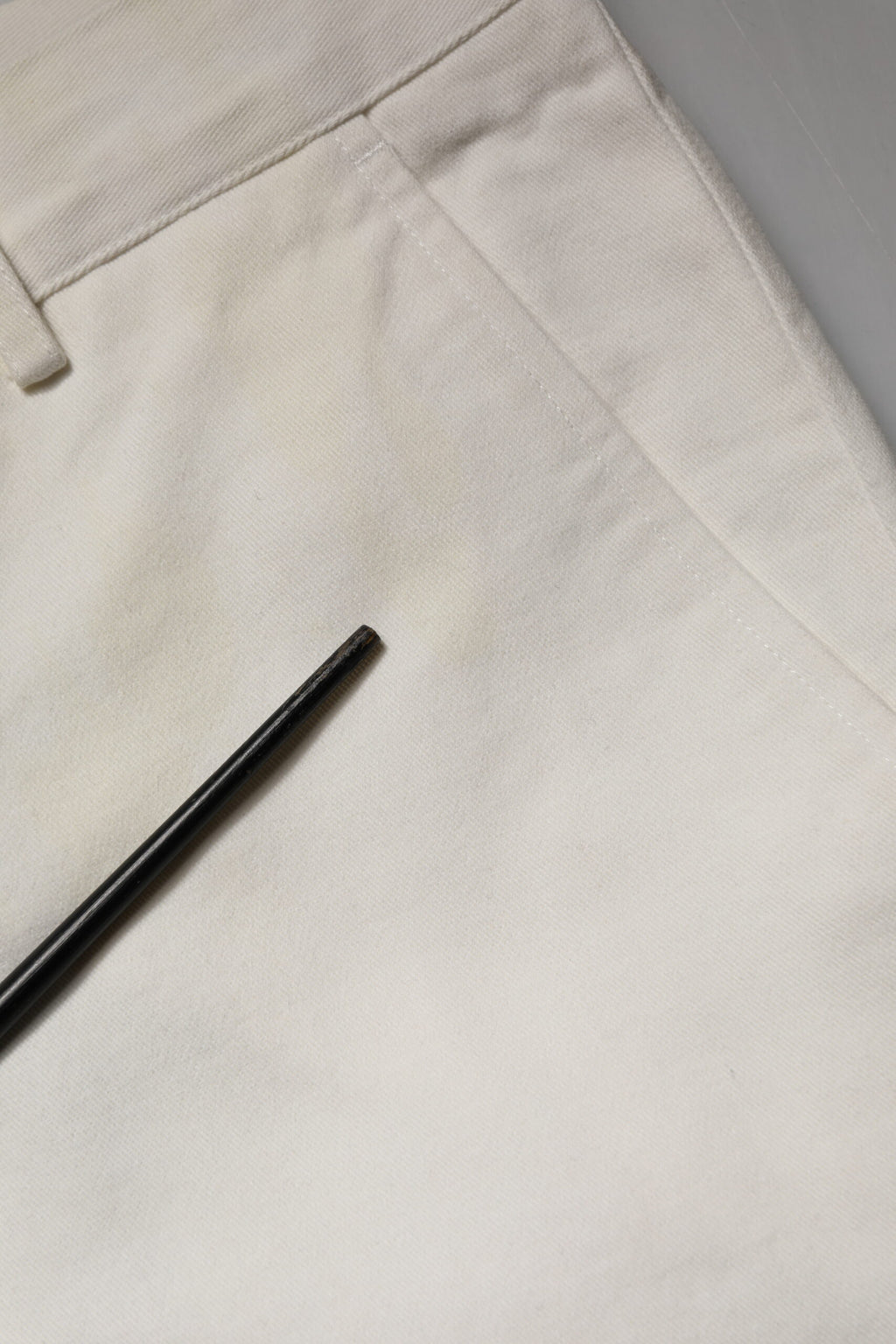 White Cotton Straight Chino Trouser Pants