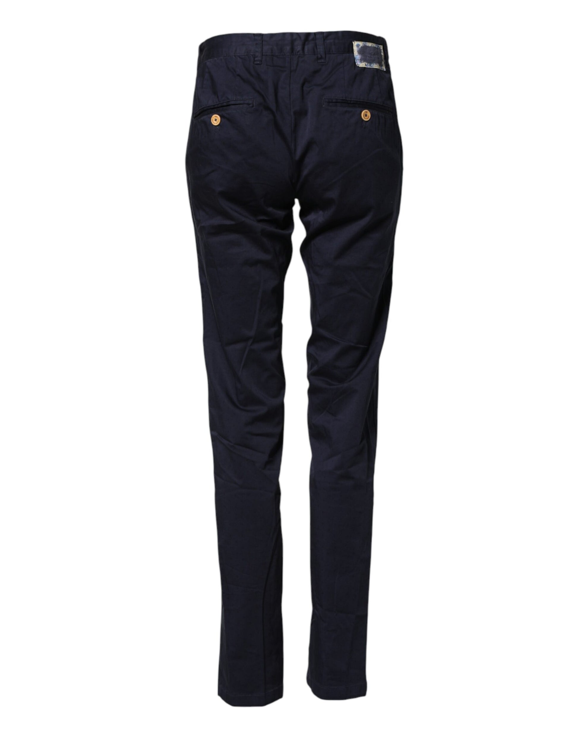 Dark Blue Cotton Skinny Men Trouser Pants