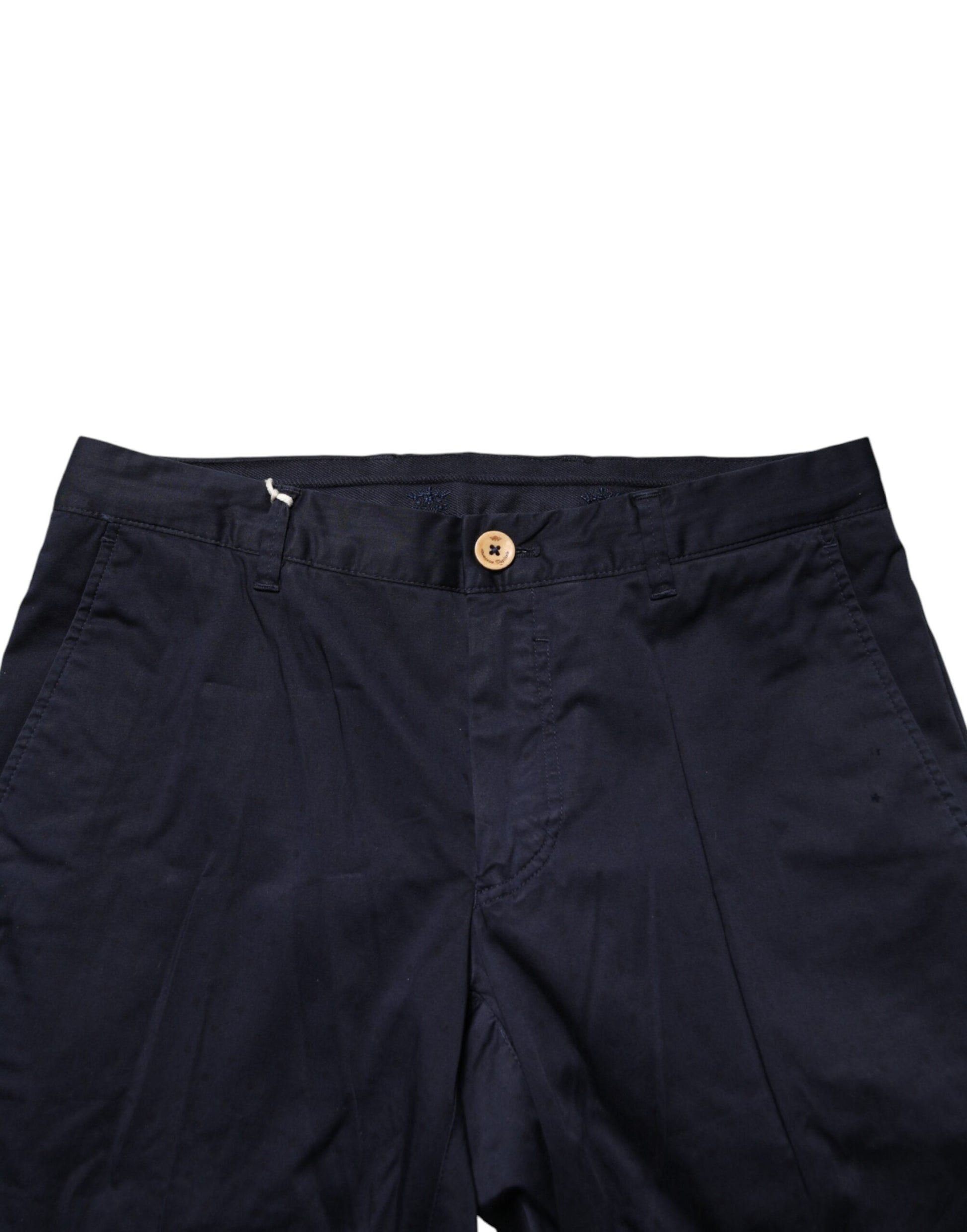 Dark Blue Cotton Skinny Men Trouser Pants