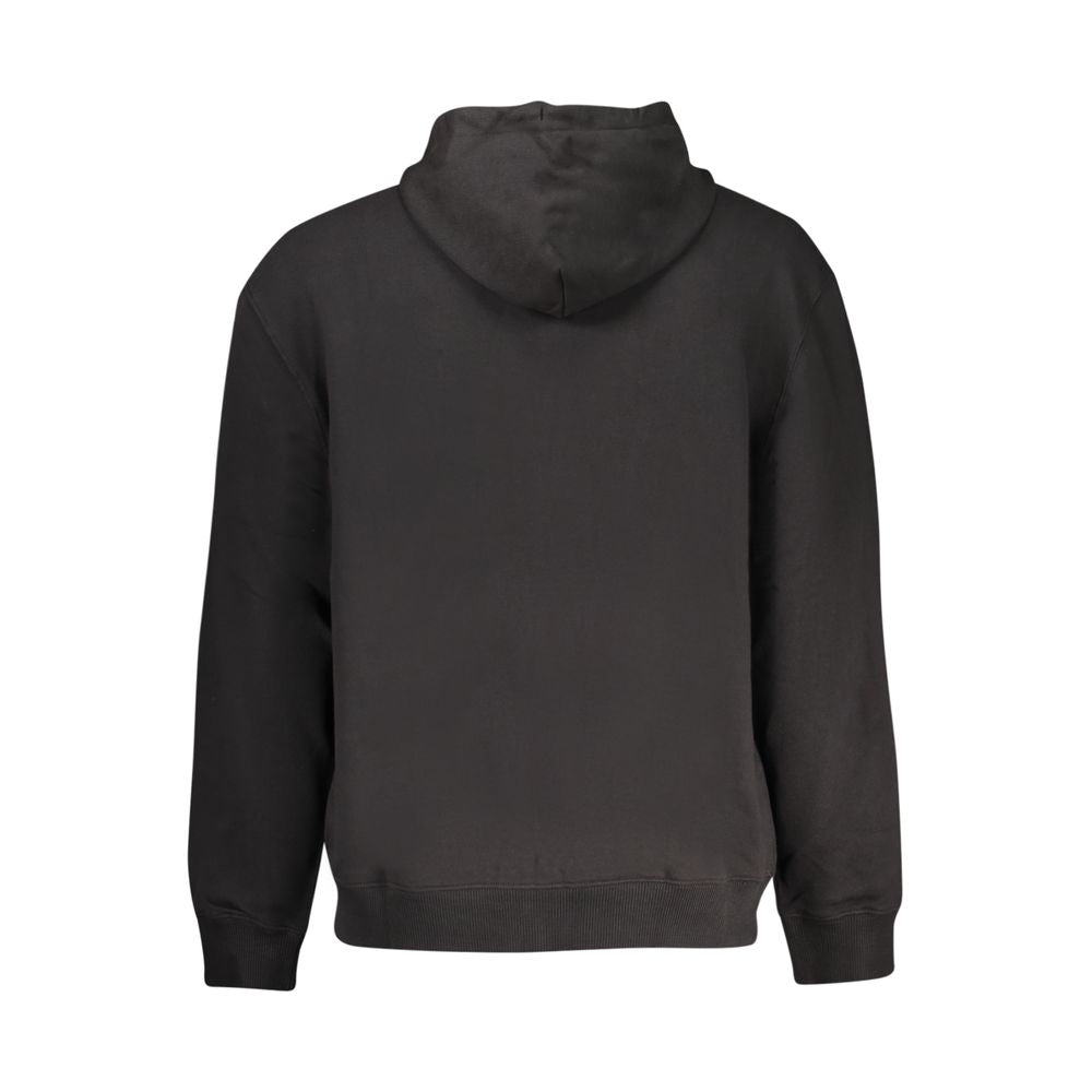 Black Cotton Men's Sweatshirt Hoodie