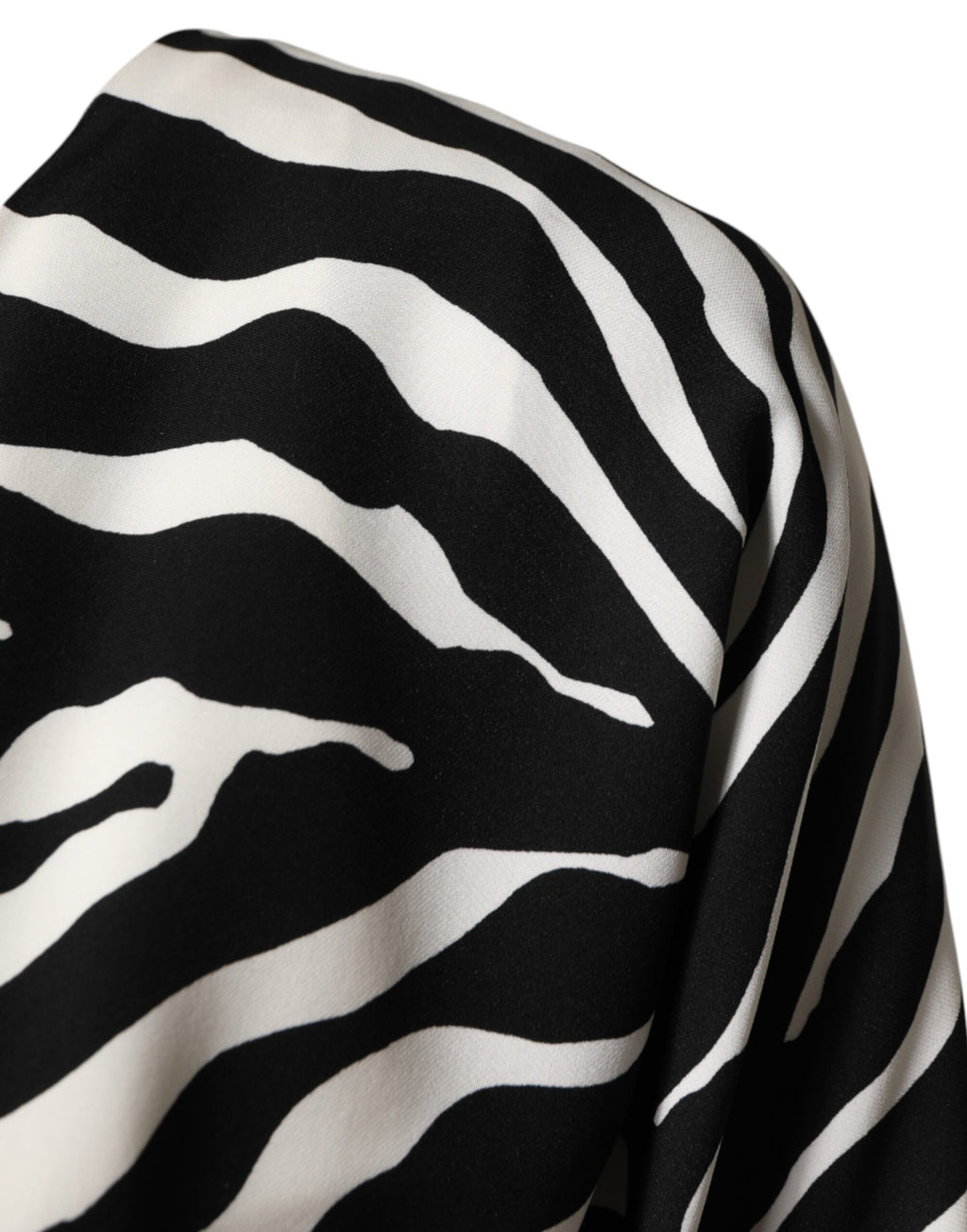 Black White Zebra Silk Sheath Mini Dress