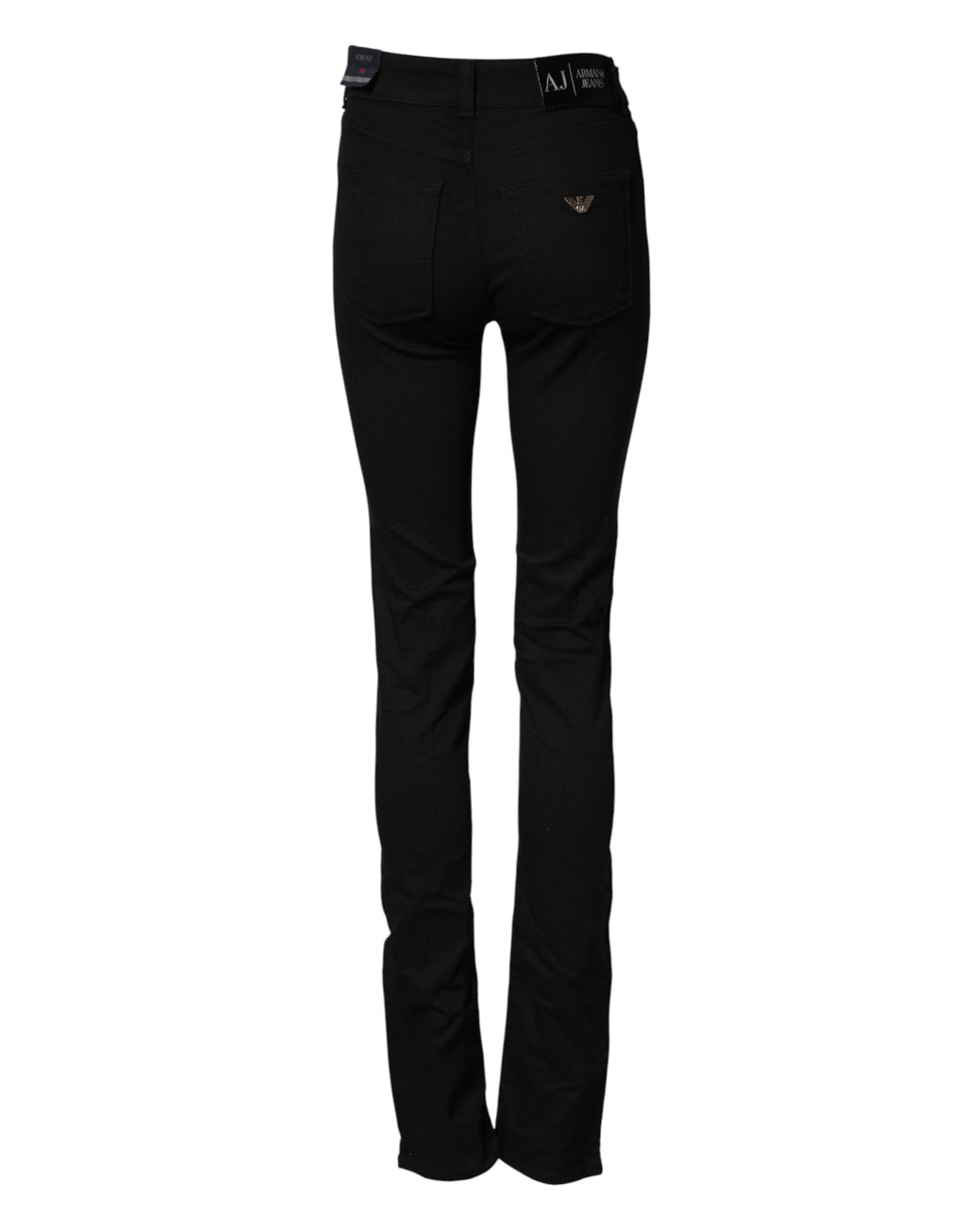 Black Mid Waist Cotton Stretch Skinny Denim Jeans