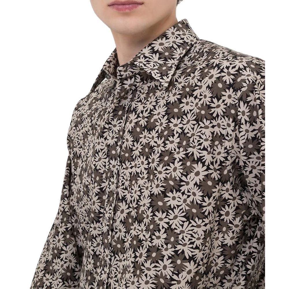 Green Cotton Pattern Shirt